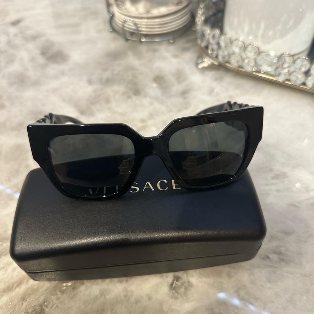 Versace sunglasses black and gold